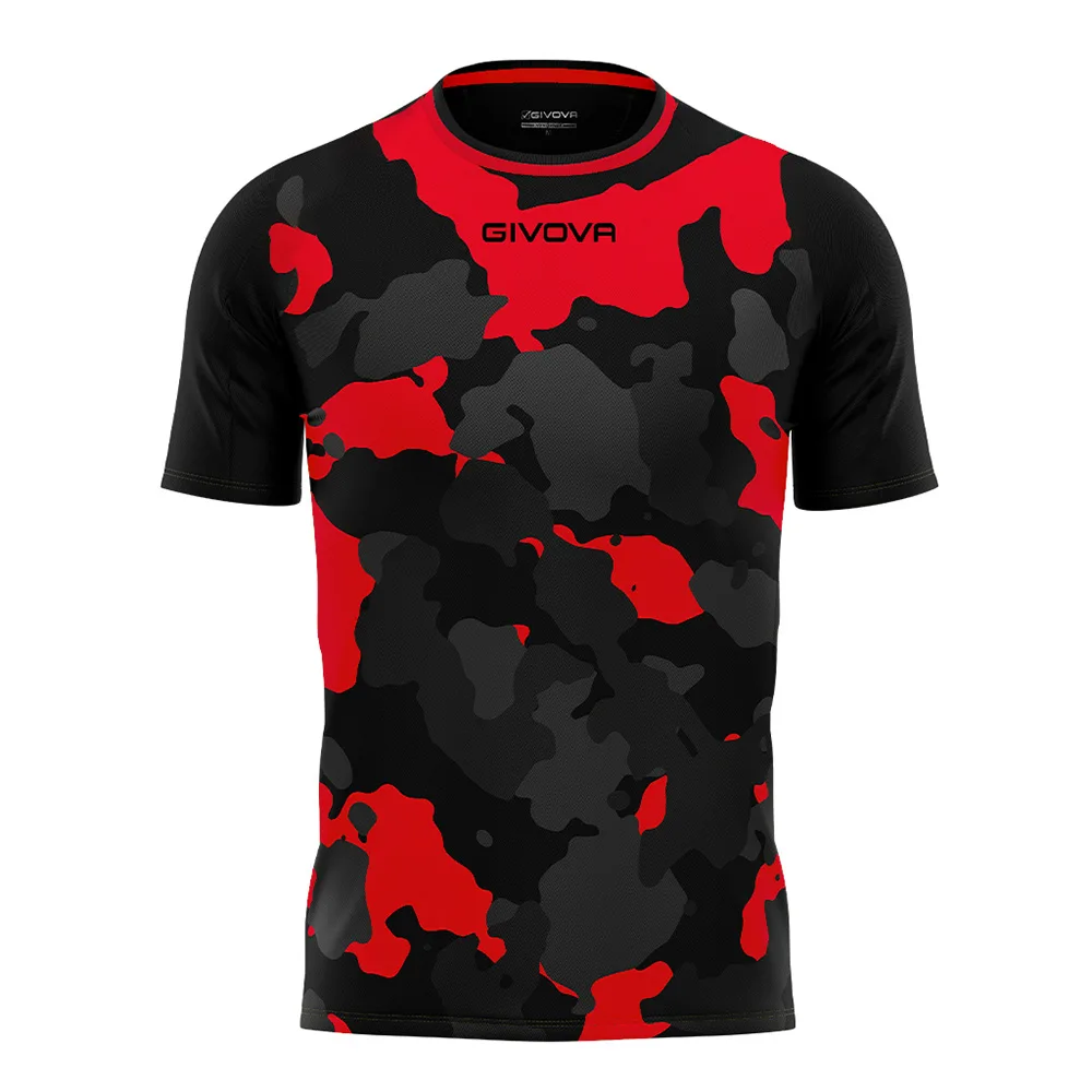 Tricou sport Givova Army, Negru / Rosu - imagine 1