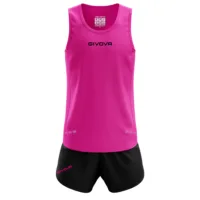 Set echipament atletism Givova New York, Fuxia / Negru