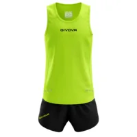 Set echipament atletism Givova New York, Galben Fluo / Negru