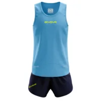 Set echipament atletism Givova New York, Turcoaz / Bleumarin