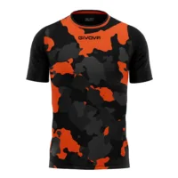 Tricou sport Givova Army, Negru / Portocaliu