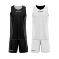 Set echipament baschet reversibil Givova Double, Negru / Alb