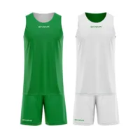 Set echipament baschet reversibil Givova Double, Verde / Alb