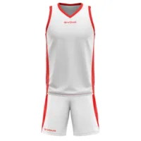 Set echipament baschet Givova Power, Alb / Rosu