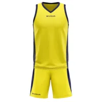 Set echipament baschet Givova Power, Galben / Bleumarin