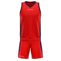 Set echipament baschet Givova Power, Rosu / Bleumarin