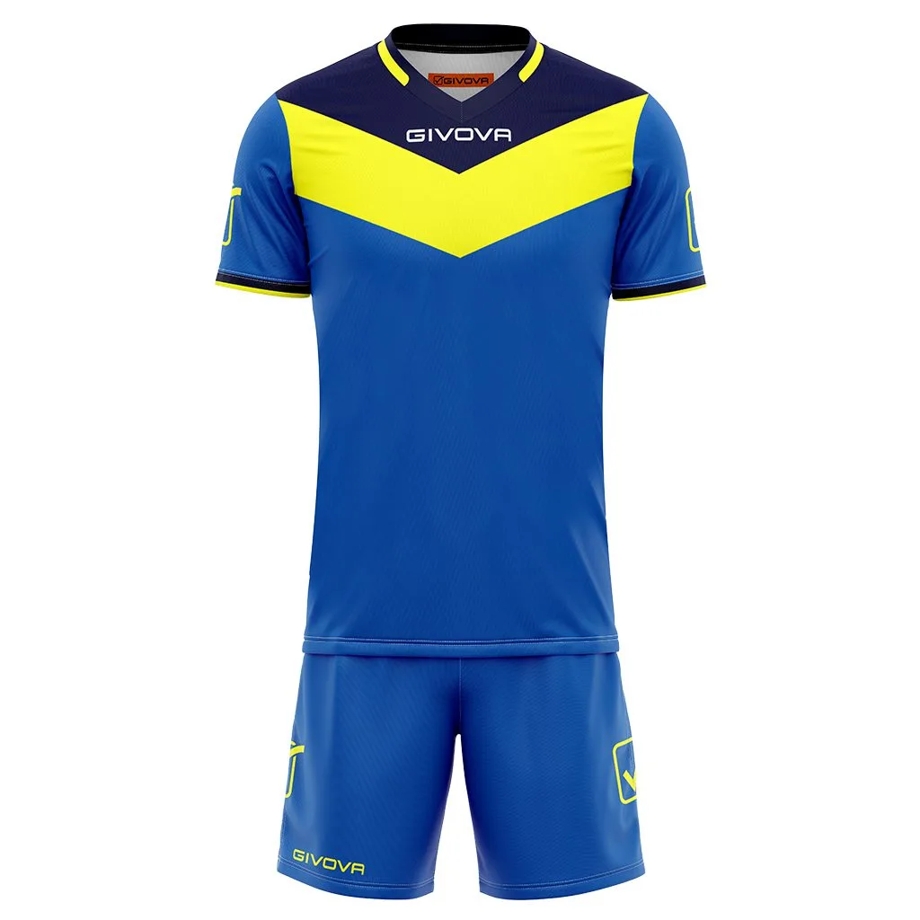 Kit echipament sportiv Givova Campo - Albastru Royal/Galben - imagine 1