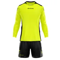 Set echipament portar fotbal Givova Hyguana, Galben Fluo / Negru
