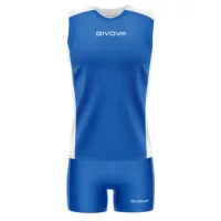 Set echipament volei dama Givova Piper, Albastru Royal / Alb