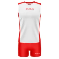 Set echipament volei dama Givova Piper, Alb / Rosu