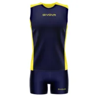 Set echipament volei dama Givova Piper, Bleumarin / Galben