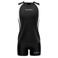 Set echipament volei dama Givova Spike, Negru / Alb