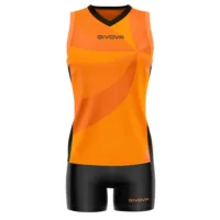 Set echipament volei dama Givova Elica, Portocaliu / Negru