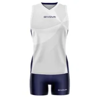 Set echipament volei dama Givova Elica, Alb / Bleumarin
