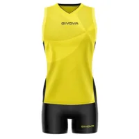 Set echipament volei dama Givova Elica, Galben / Negru