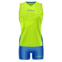 Set echipament volei dama Givova Elica, Verde Lime / Albastru Royal