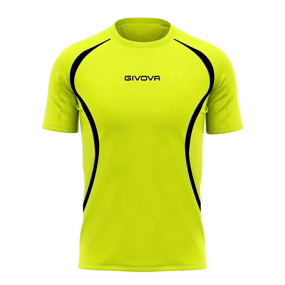 Tricou Givova Running, Galben Fluo / Negru - imagine 1
