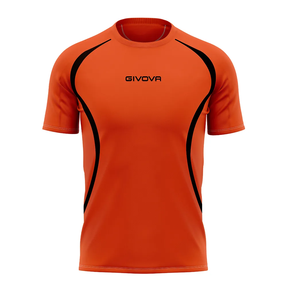 Tricou Givova Running, Portocaliu Fluo / Negru - imagine 1
