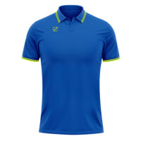 Tricou polo Givova Action, Albastru Royal / Galben Fluo