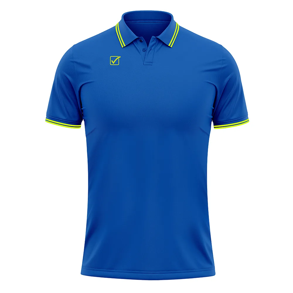 Tricou polo Givova Action, Albastru Royal / Galben Fluo - imagine 1