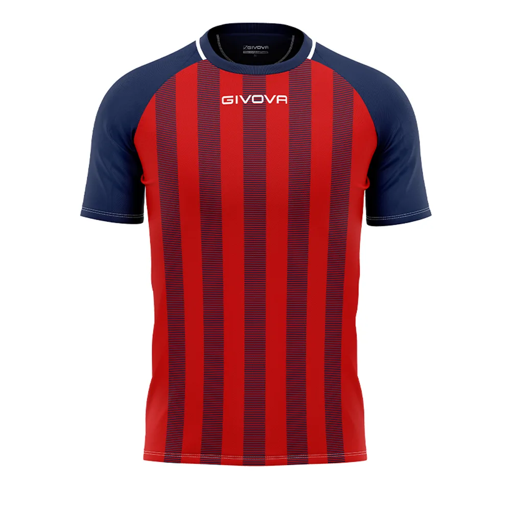 Tricou sport Givova Tratto, Bleumarin / Rosu - imagine 1