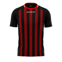 Tricou sport Givova Tratto, Negru / Rosu