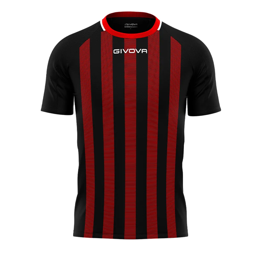 Tricou sport Givova Tratto, Negru / Rosu - imagine 1