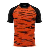 Tricou sport Givova Pixel, Portocaliu / Negru