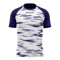 Tricou sport Givova Pixel, Alb / Bleumarin