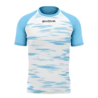 Tricou sport Givova Pixel, Alb / Albastru Sky