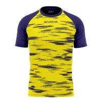Tricou sport Givova Pixel, Bleumarin / Galben