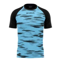 Tricou sport Givova Pixel, Albastru Sky / Negru