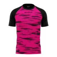 Tricou sport Givova Pixel, Fuxia / Negru