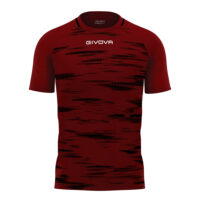Tricou sport Givova Pixel, Visiniu / Negru