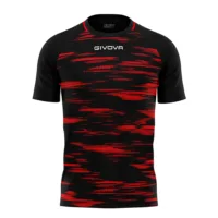Tricou sport Givova Pixel, Negru / Rosu