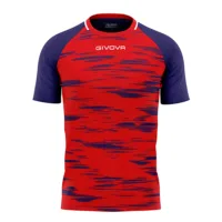 Tricou sport Givova Pixel, Rosu / Bleumarin