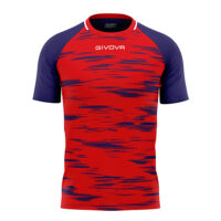 Tricou sport Givova Pixel, Rosu / Bleumarin