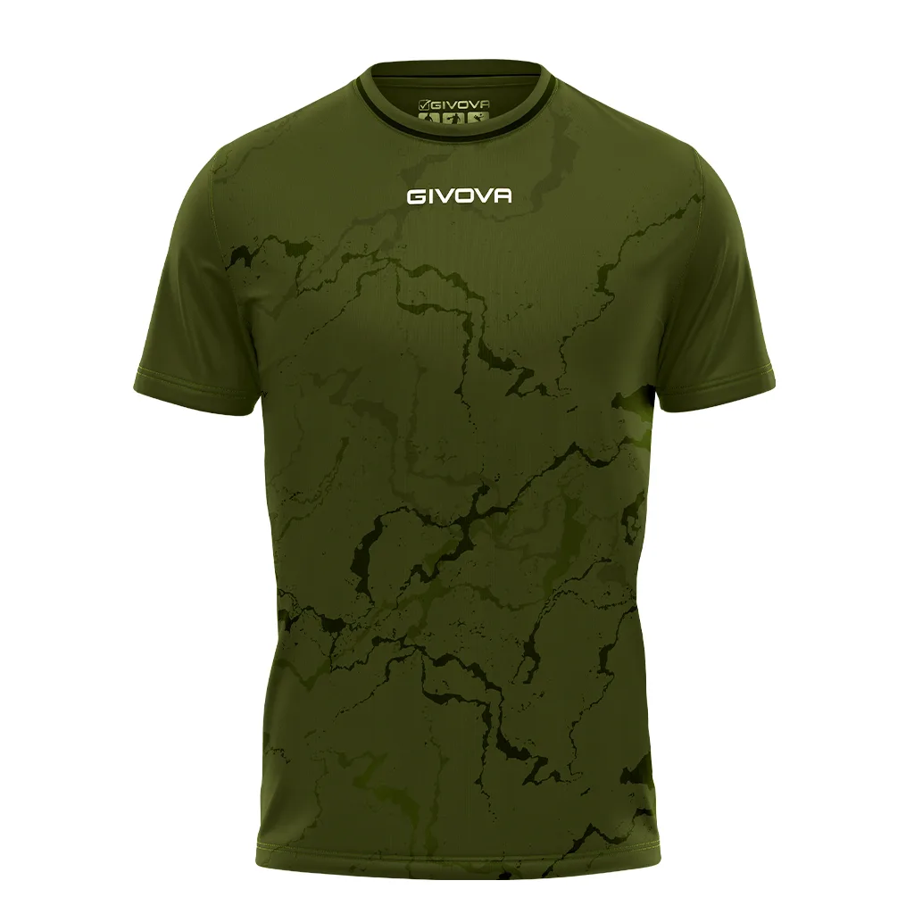 Tricou sport Givova Grafite, Verde Militar - imagine 1