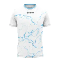 Tricou sport Givova Grafite, Alb / Albastru Sky