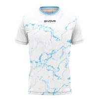 Tricou sport Givova Grafite, Alb / Albastru Sky