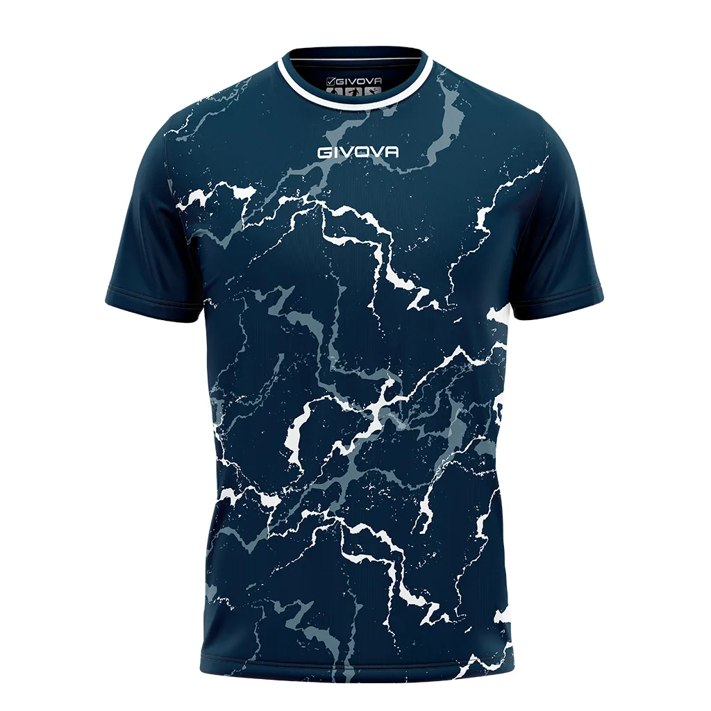 Tricou sport Givova Grafite, Bleumarin / Alb - imagine 1