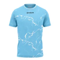 Tricou sport Givova Grafite, Albastru Sky / Alb