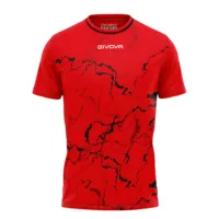 Tricou sport Givova Grafite, Rosu / Negru