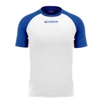 Tricou sport Givova Capo, Alb / Albastru Royal