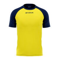 Tricou sport Givova Capo, Galben / Bleumarin