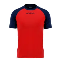Tricou sport Givova Capo, Rosu / Bleumarin