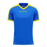 Tricou sport Givova Revolution, Albastru Royal / Galben