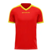 Tricou sport Givova Revolution, Rosu / Galben