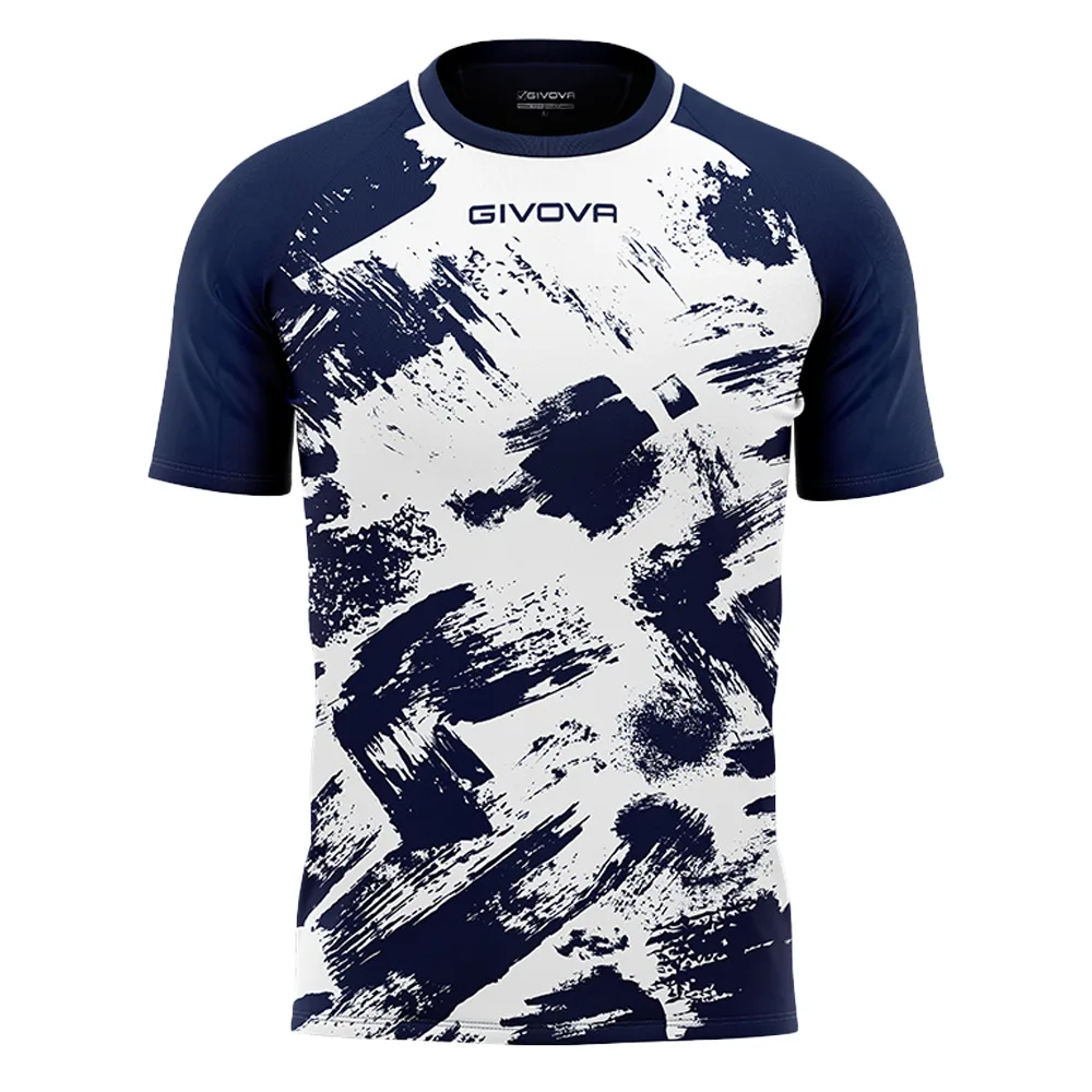 Tricou sport Givova Art, Alb / Bleumarin - imagine 1
