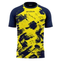 Tricou sport Givova Art, Galben / Bleumarin
